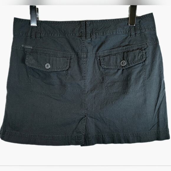 Columbia Mini Skirt Womens Size 10 Plaid Inset Zip Fly Gray Hiking Cargo Pockets - Picture 3 of 14